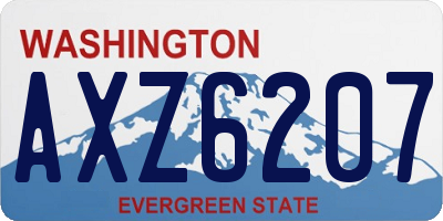 WA license plate AXZ6207