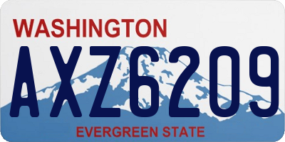 WA license plate AXZ6209