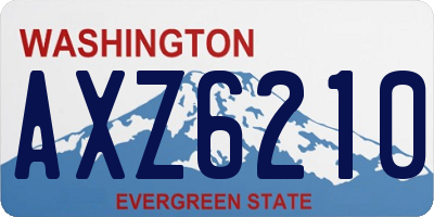 WA license plate AXZ6210