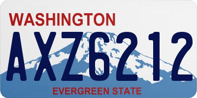 WA license plate AXZ6212
