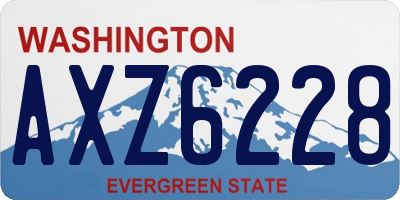 WA license plate AXZ6228