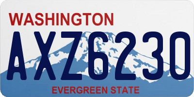 WA license plate AXZ6230