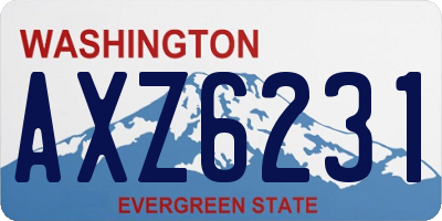 WA license plate AXZ6231