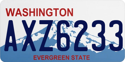 WA license plate AXZ6233