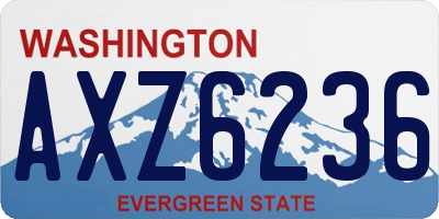 WA license plate AXZ6236