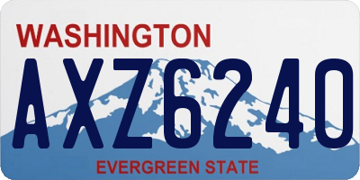 WA license plate AXZ6240