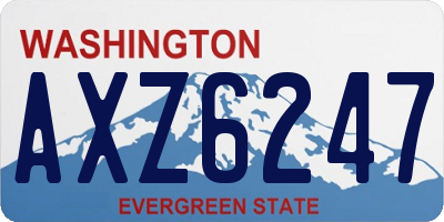 WA license plate AXZ6247