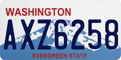 WA license plate AXZ6258