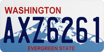 WA license plate AXZ6261