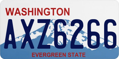 WA license plate AXZ6266