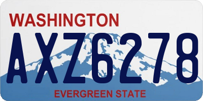 WA license plate AXZ6278