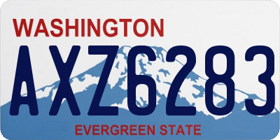 WA license plate AXZ6283
