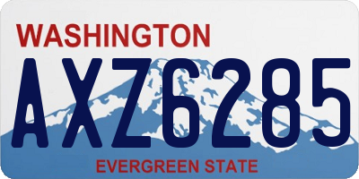 WA license plate AXZ6285