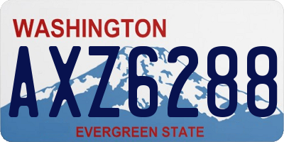 WA license plate AXZ6288