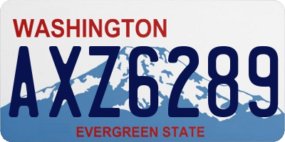 WA license plate AXZ6289