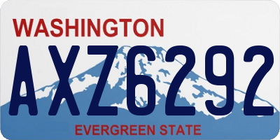 WA license plate AXZ6292