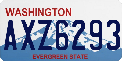 WA license plate AXZ6293