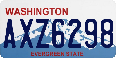 WA license plate AXZ6298