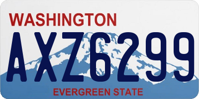 WA license plate AXZ6299