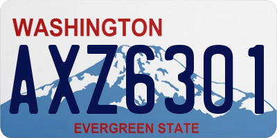 WA license plate AXZ6301