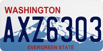 WA license plate AXZ6303