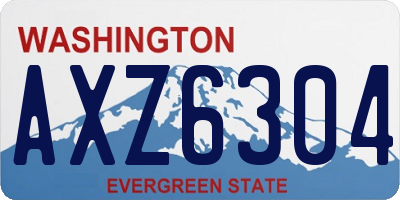 WA license plate AXZ6304