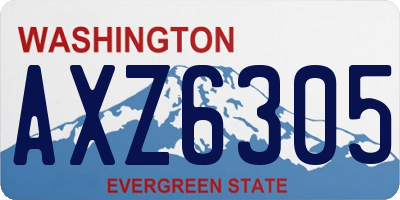 WA license plate AXZ6305