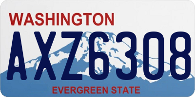 WA license plate AXZ6308