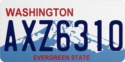WA license plate AXZ6310