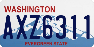 WA license plate AXZ6311