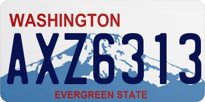 WA license plate AXZ6313