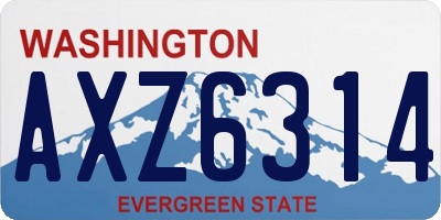 WA license plate AXZ6314