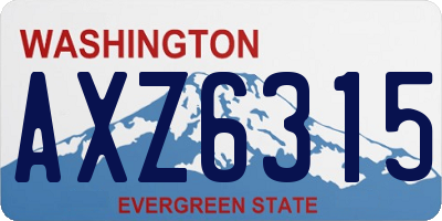 WA license plate AXZ6315