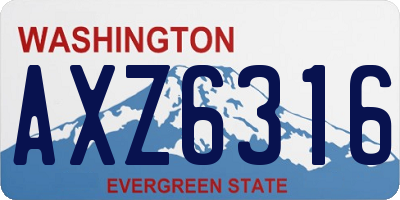 WA license plate AXZ6316