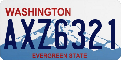 WA license plate AXZ6321