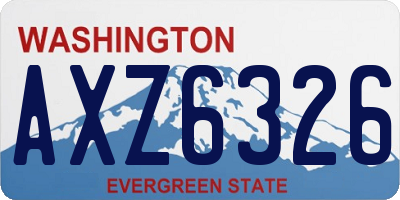WA license plate AXZ6326