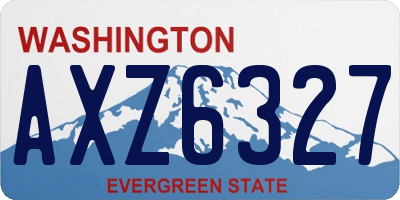 WA license plate AXZ6327