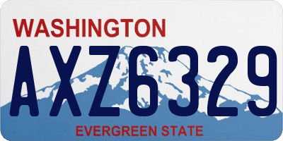WA license plate AXZ6329