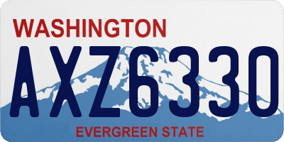 WA license plate AXZ6330
