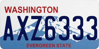WA license plate AXZ6333