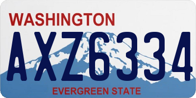 WA license plate AXZ6334