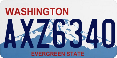 WA license plate AXZ6340