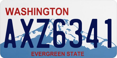 WA license plate AXZ6341