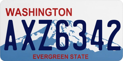 WA license plate AXZ6342