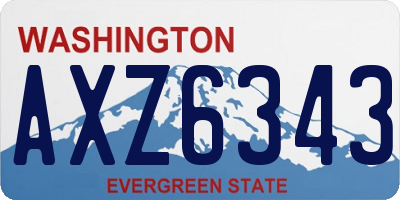 WA license plate AXZ6343