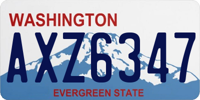 WA license plate AXZ6347