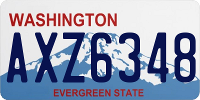 WA license plate AXZ6348