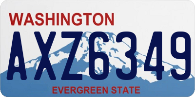 WA license plate AXZ6349