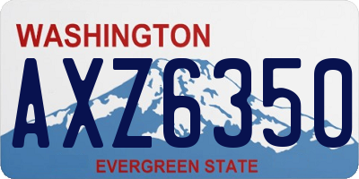 WA license plate AXZ6350
