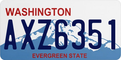 WA license plate AXZ6351